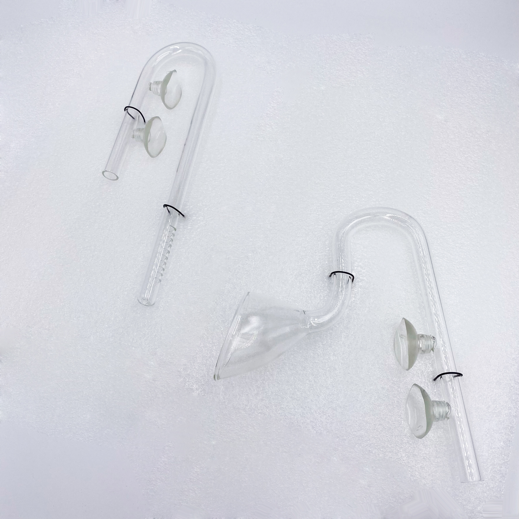 Glas Set Inlet / Outlet - Einlauf Auslauf Set 12/16mm - Lily Pipe