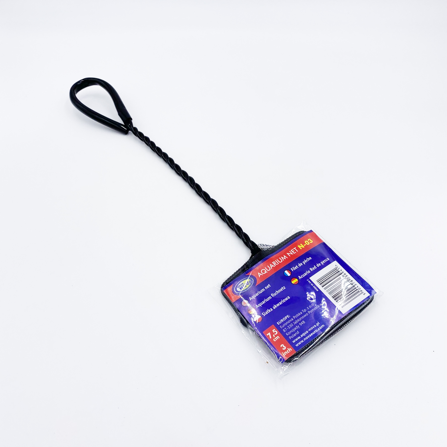 Aqua Nova Kescher Fischfangnetz schwarz - N-03 - 7.5 x 6 cm