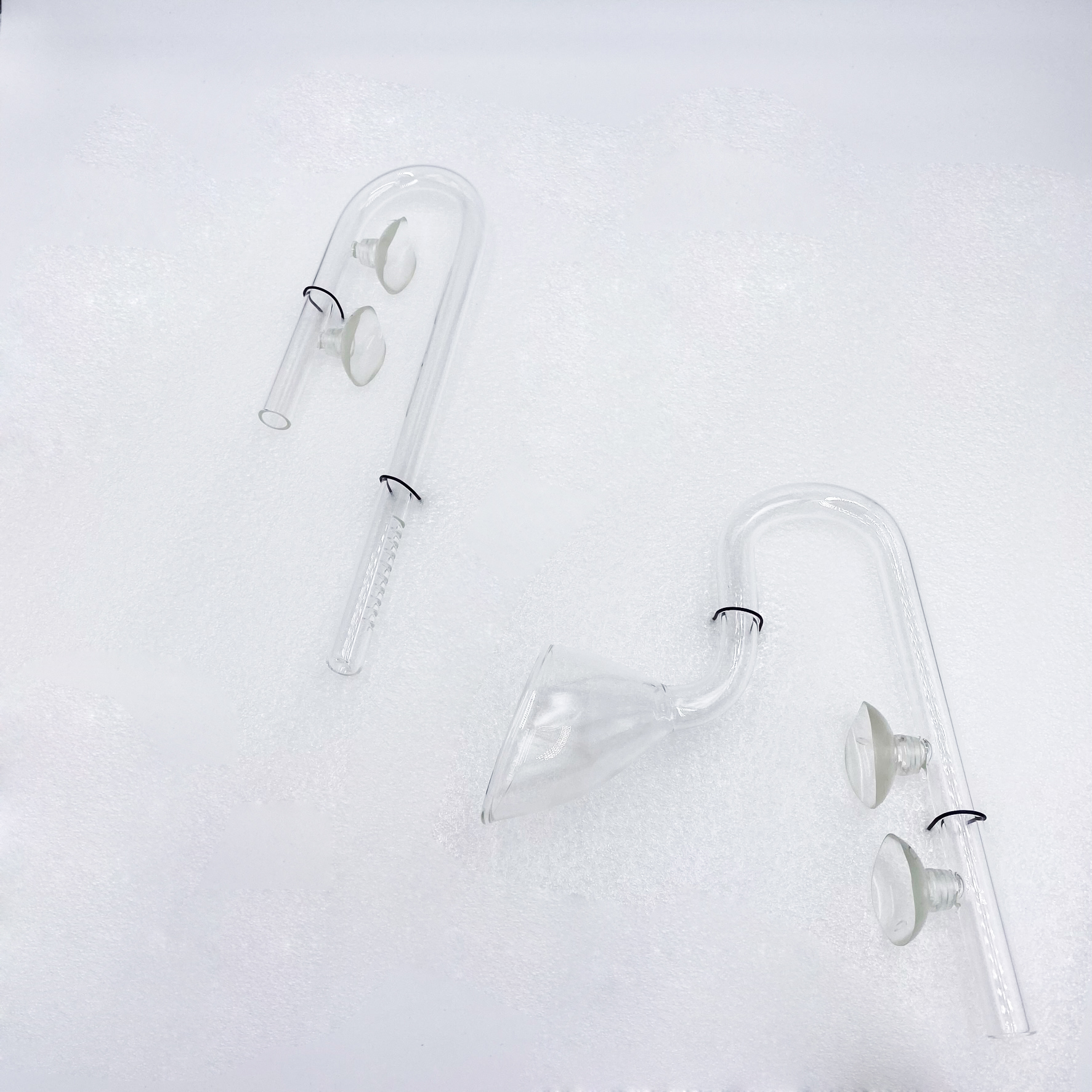 Glas Set Inlet / Outlet - Einlauf Auslauf Set 12/16mm - Lily Pipe