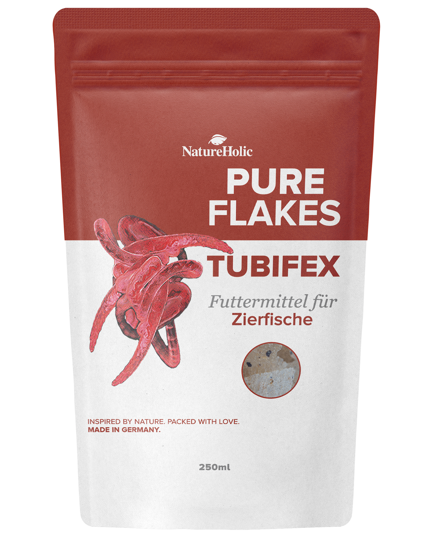 NatureHolic Pure Flakes - Tubifex - 250 ml 