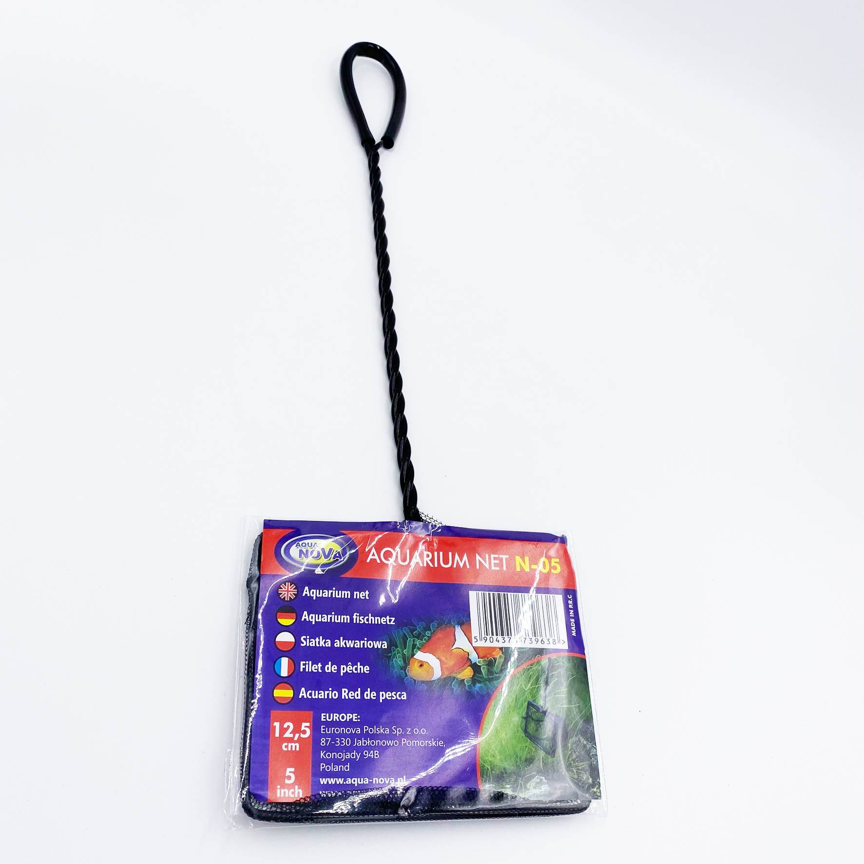 Aqua Nova Kescher Fischfangnetz schwarz - N-05 - 12.5 cm