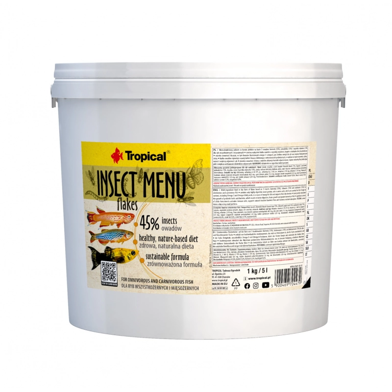 Tropical Insect Menu Flakes - Insekten Flakes Futter - 5 Liter Tropical Insect Menu Flakes - Insekten Flakes Futter - 5 Liter