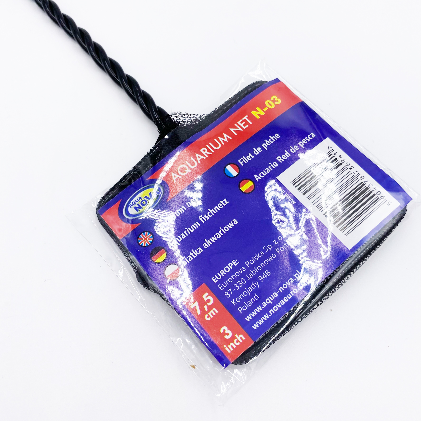 Aqua Nova Kescher Fischfangnetz schwarz - N-03 - 7.5 x 6 cm