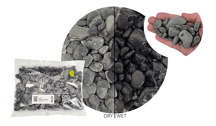 WIOdecor-Gravels - BLACK VENOM Gravel S - 2kg, 8-20mm WIOdecor-Gravels - BLACK VENOM Gravel S - 2kg, 8-20mm