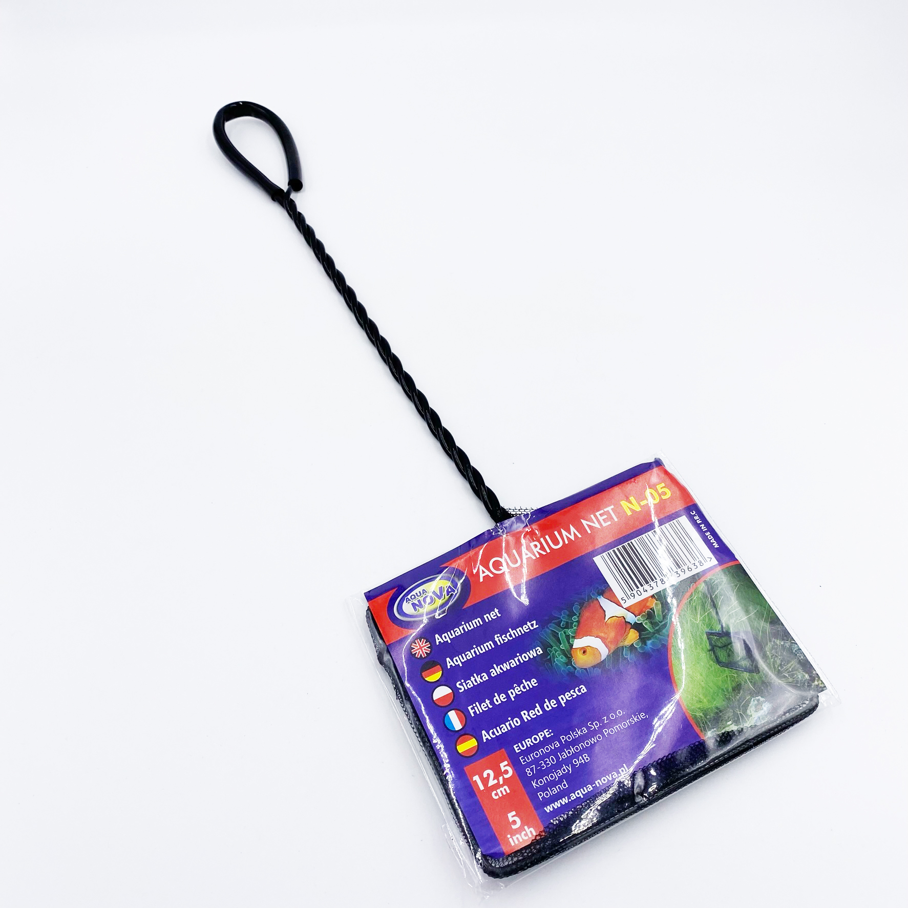 Aqua Nova Kescher Fischfangnetz schwarz - N-05 - 12.5 cm