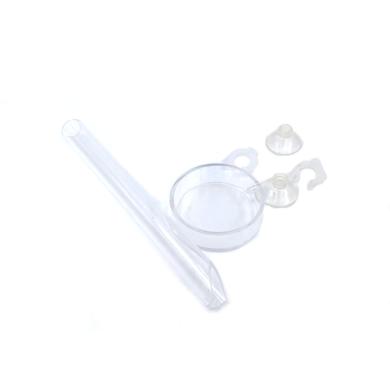 Futterrohr-Set aus Acryl | Rohr und Futter-Schale für Garnelenfutter | Shrimp Feeder Tube 20cm