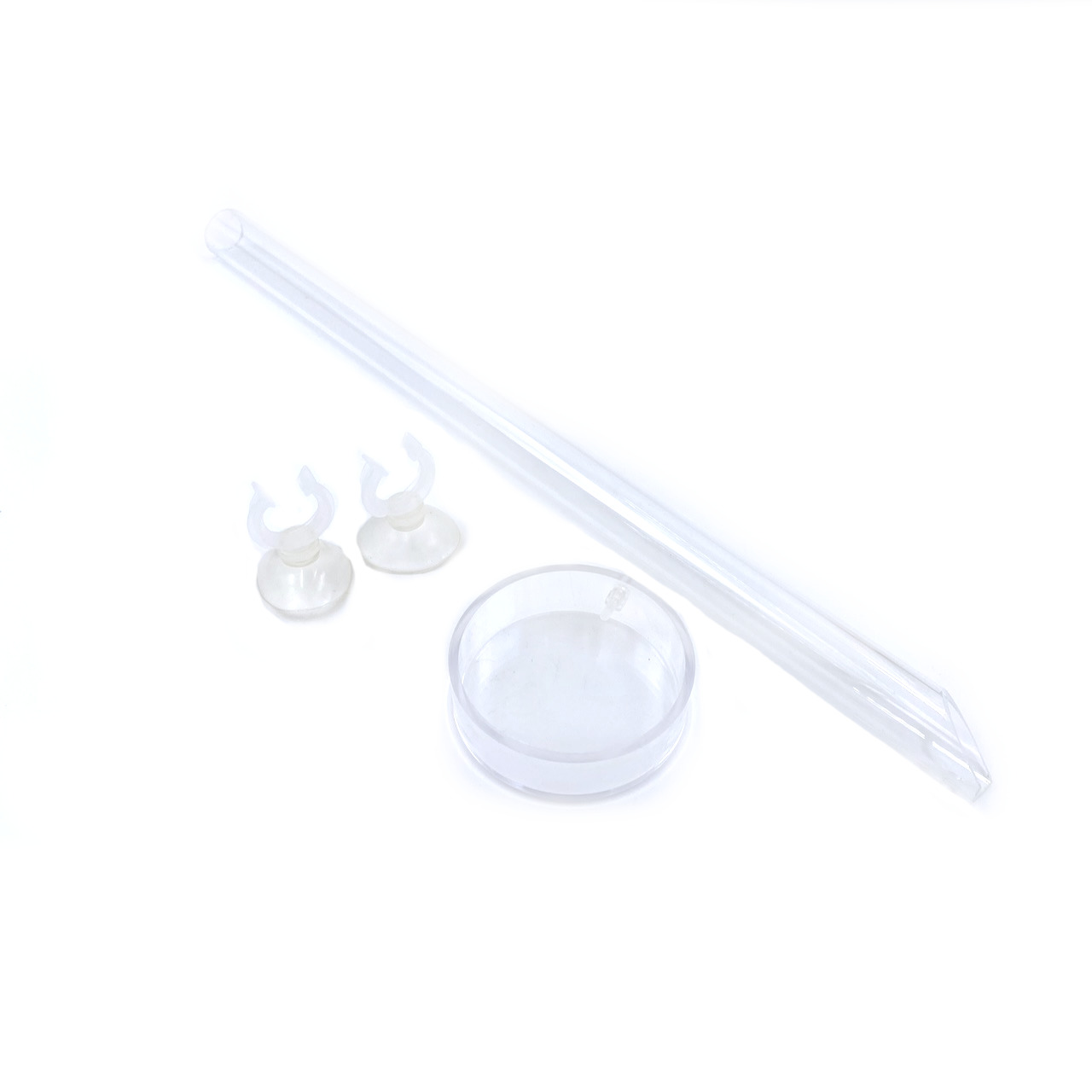 Futterrohr-Set aus Acryl | Rohr und Futter-Schale für Garnelenfutter | Shrimp Feeder Tube 35cm