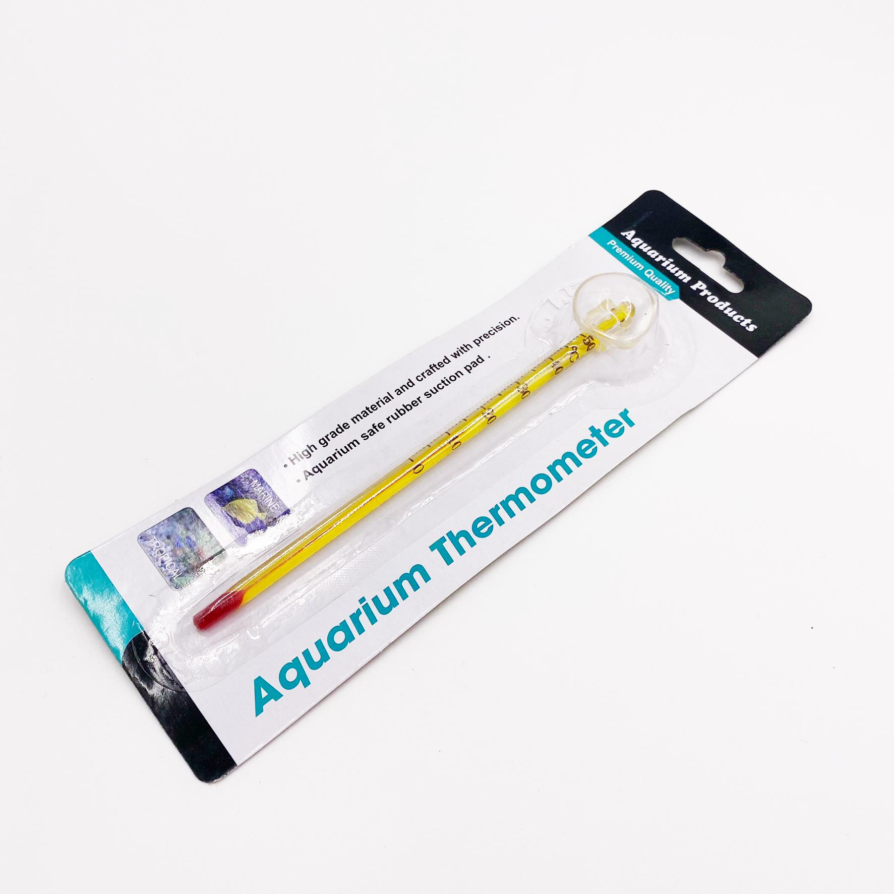 Glas Thermometer gelb 14cm mit Saugnapf