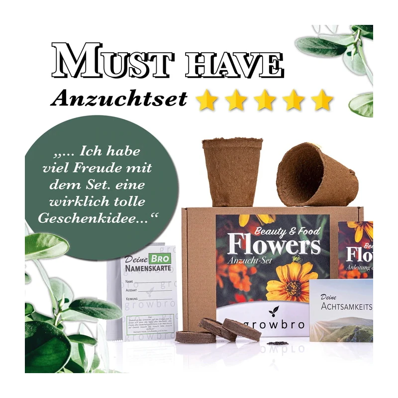 growbro Flower Power - Essbare Blüten Anzucht Set growbro Flower Power - Essbare Blüten Anzucht Set