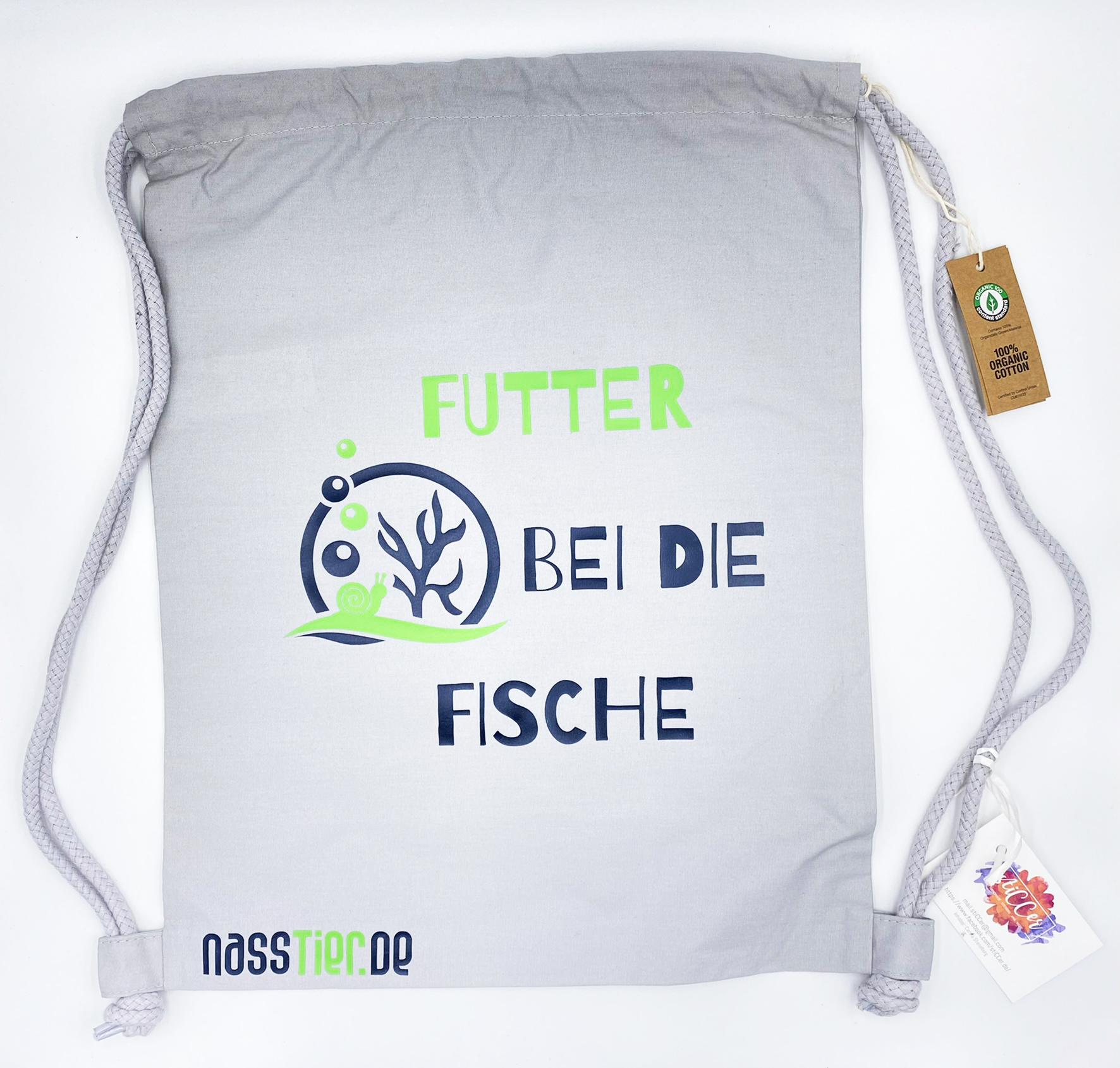 NassTier Turnbeutel - Futter bei die Fische -