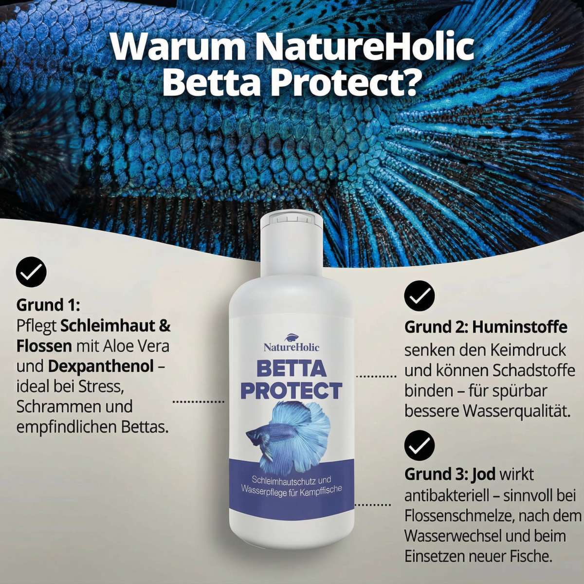NatureHolic - Betta Protect - 125ml - Wasseraufbereiter für Kampffische