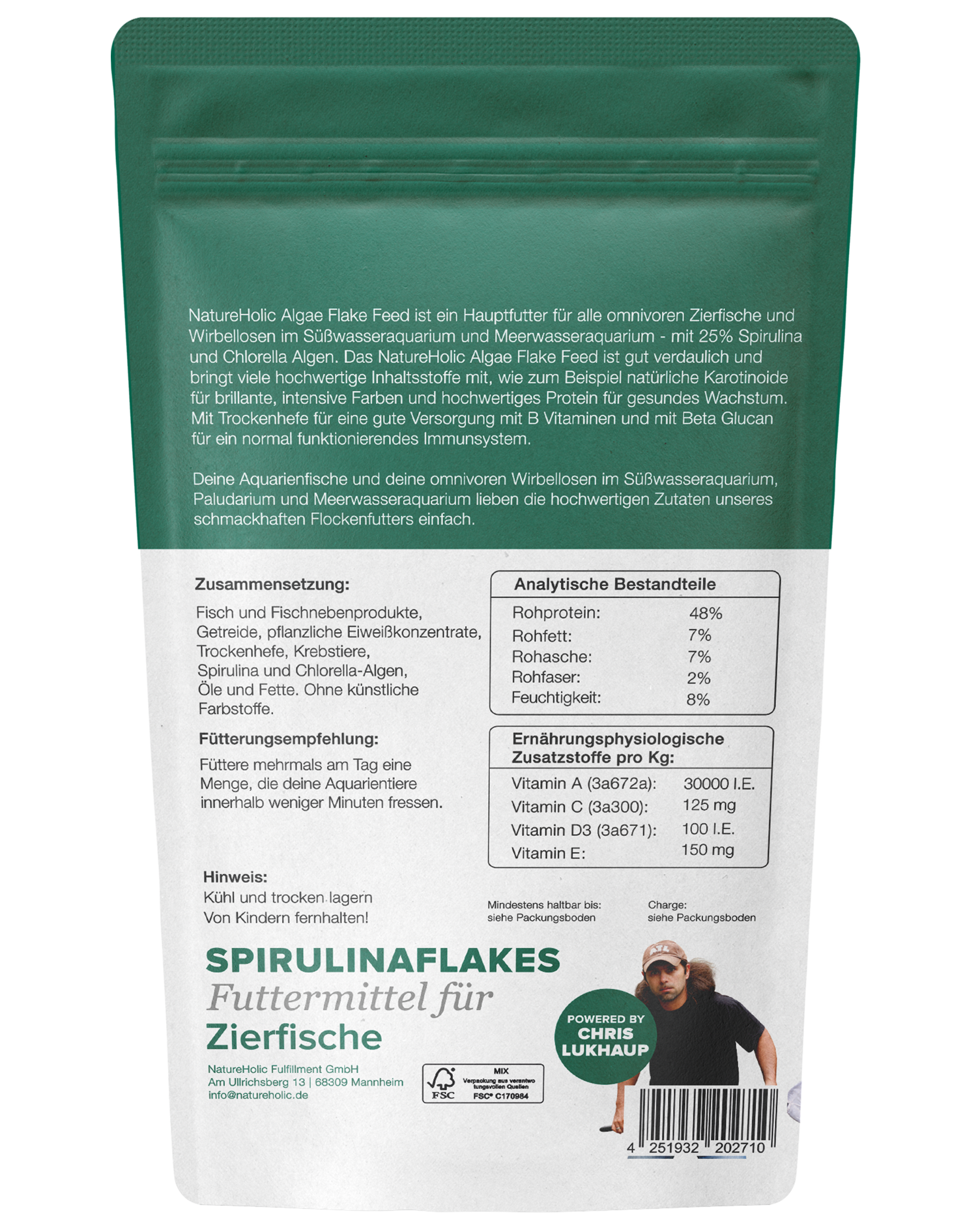 NatureHolic Pure Flakes - Spirulina - 250 ml NatureHolic Pure Flakes - Spirulina - 250 ml
