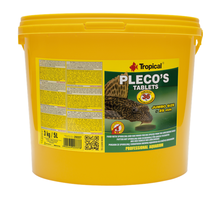 Tropical Pleco's Tablets - Wels Futter Tabletten - 5 Liter