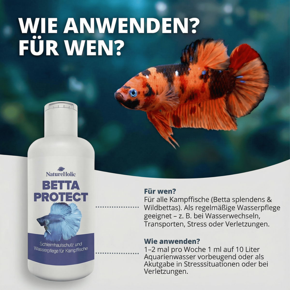 NatureHolic - Betta Protect - 125ml - Wasseraufbereiter für Kampffische