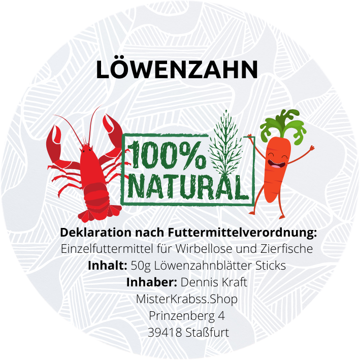 MisterKrabss - Löwenzahn Sticks - 50 Gramm MisterKrabss - Löwenzahn Sticks - 50 Gramm