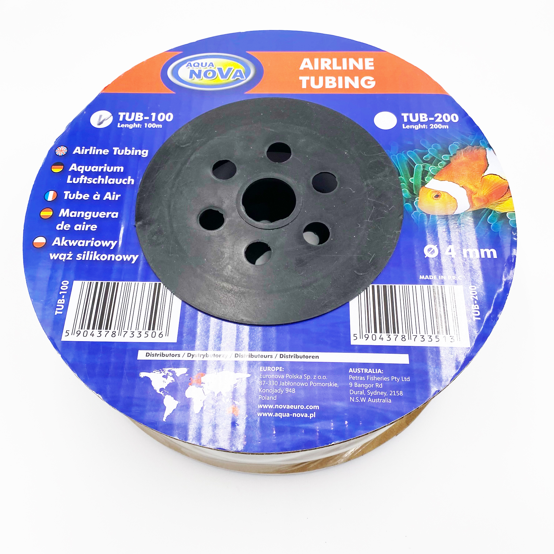 Aqua Nova Luft Schlauch Sauerstoff Silikon Schlauch 4/6 mm / 100 m Rolle