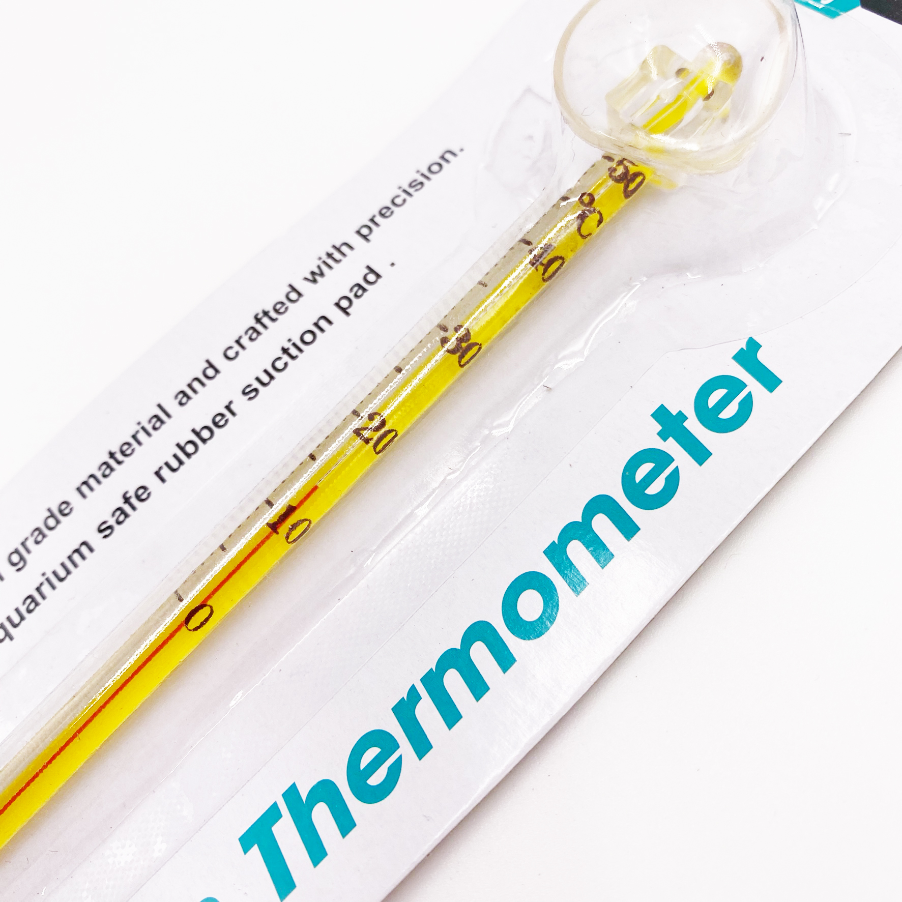 Glas Thermometer gelb 14cm mit Saugnapf SW10059